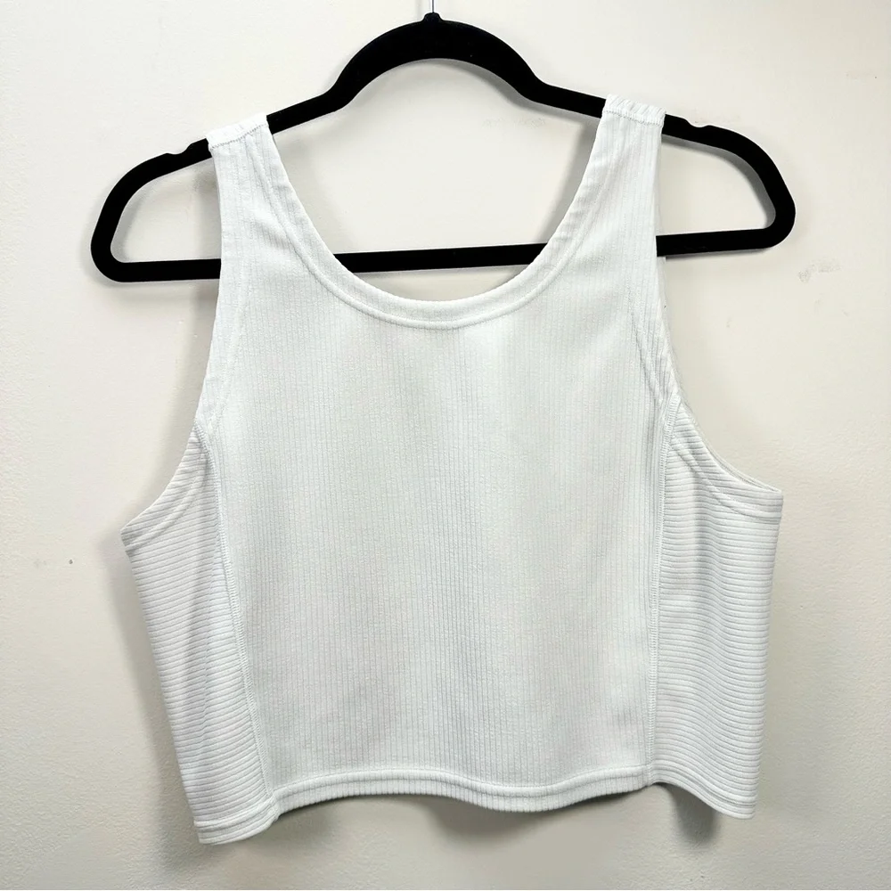 Lululemon Ribbed Softstreme Cropped Tank Top, Bone, 12